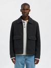 JAKOB WOOL BLEND JACKET DARK GREY MELANGE