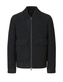  JAKOB WOOL BLEND JACKET DARK GREY MELANGE