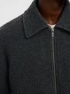 JAKOB WOOL BLEND JACKET DARK GREY MELANGE