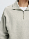 RELAX ARON 1/2 ZIP SWEATSHIRT LIGHT GREY MELANGE