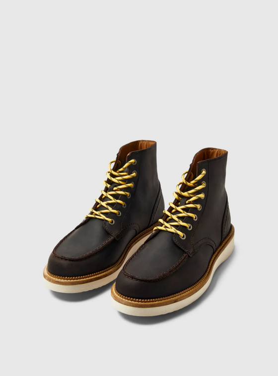 TEO LEATHER MOC-TOE BOOT DEMITASSE