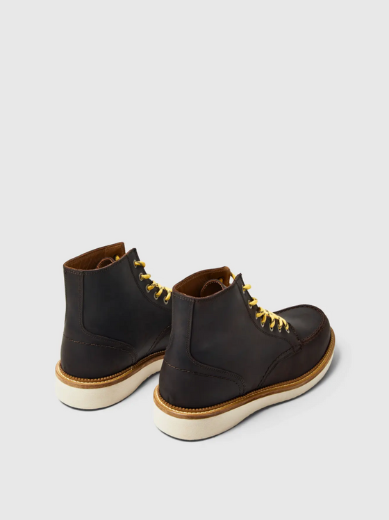 TEO LEATHER MOC-TOE BOOT DEMITASSE