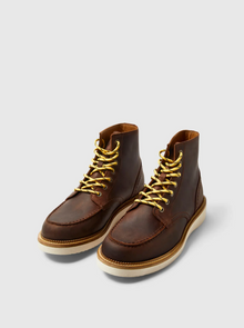  TEO LEATHER MOC-TOE BOOT COGNAC