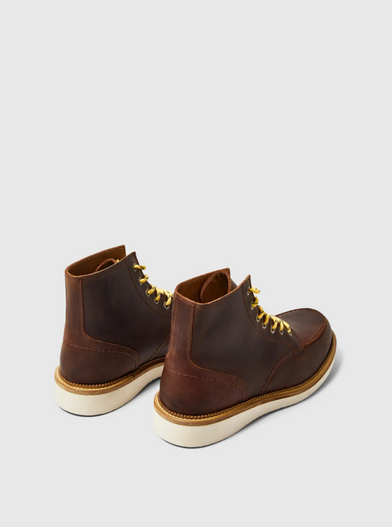 TEO LEATHER MOC-TOE BOOT COGNAC