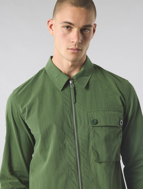 FELTHAM ZIP THROUGH OVERSHIRT KHAKI
