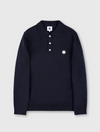 MERINO BLEND LS KNITTED POLO NAVY