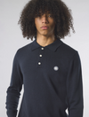 MERINO BLEND LS KNITTED POLO NAVY