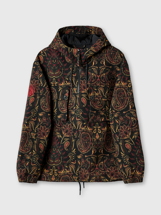 PARTHIAN JACQUARD OVERHEAD SMOCK MULTI BLACK