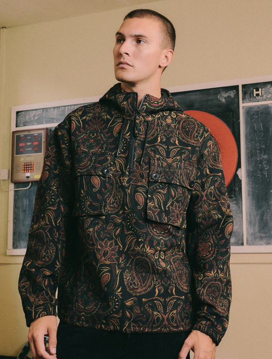 PARTHIAN JACQUARD OVERHEAD SMOCK MULTI BLACK