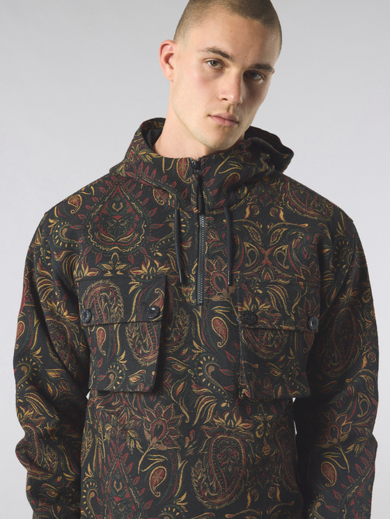 PARTHIAN JACQUARD OVERHEAD SMOCK MULTI BLACK
