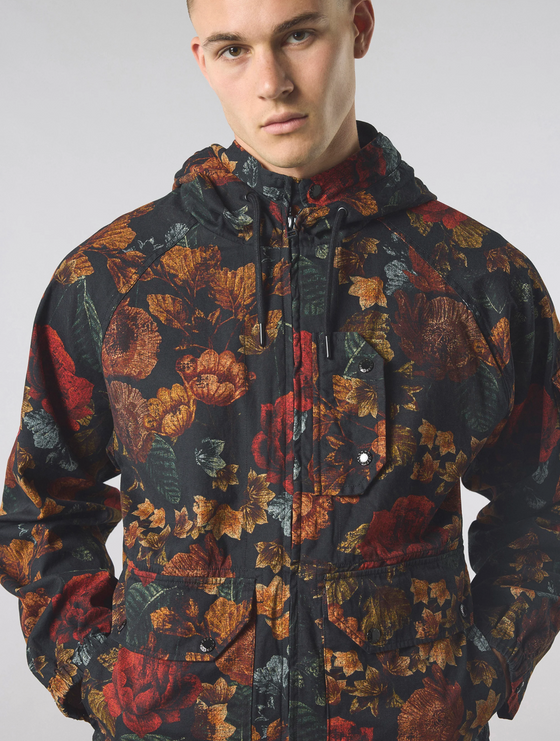 PRESTLEIGH FLORAL HOODED JACKET MULTI BLACK