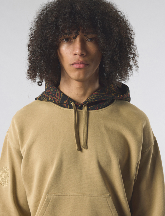 PARTHIAN JAQUARD HOOD SWEATSHIRT TAUPE