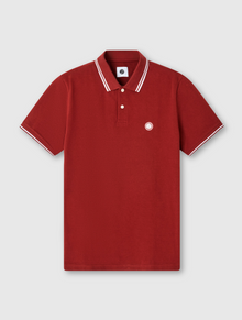  BARTON TIPPED COLLAR SS POLO DARK BURGUNDY