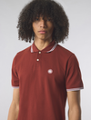 BARTON TIPPED COLLAR SS POLO DARK BURGUNDY