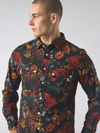 PRESTLEIGH LS FLORAL SHIRT MULTI BLACK