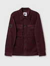 DALMORTON BUTTON THROUGH CORD OVERSHIRT BURGUNDY