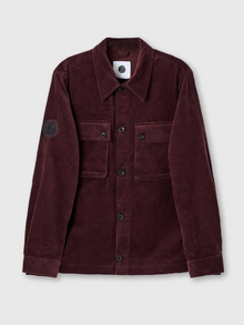  DALMORTON BUTTON THROUGH CORD OVERSHIRT BURGUNDY
