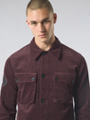 DALMORTON BUTTON THROUGH CORD OVERSHIRT BURGUNDY