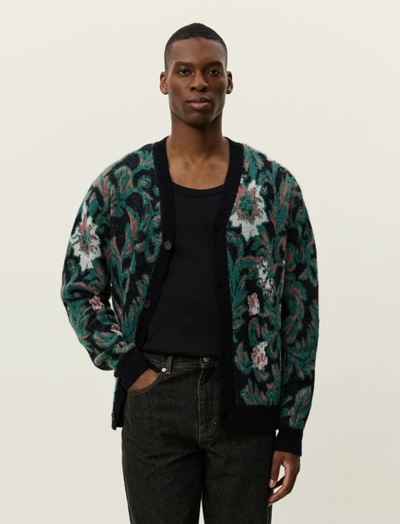 ALEX JACQUARD CARDIGAN BLACK