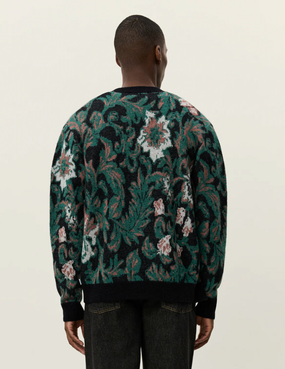 ALEX JACQUARD CARDIGAN BLACK