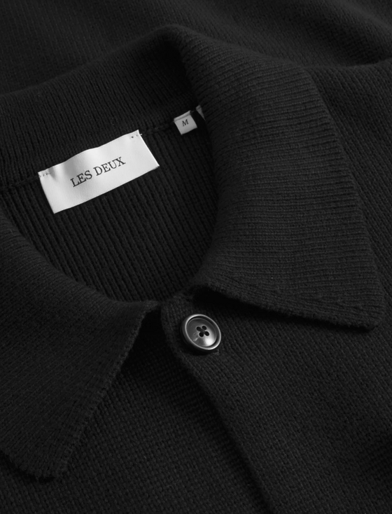 FISCHER COTTON MILANO KNIT OVERSHIRT BLACK