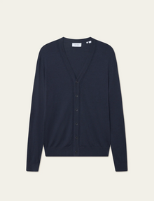  GREYSON MERINO CARDIGAN NAVY