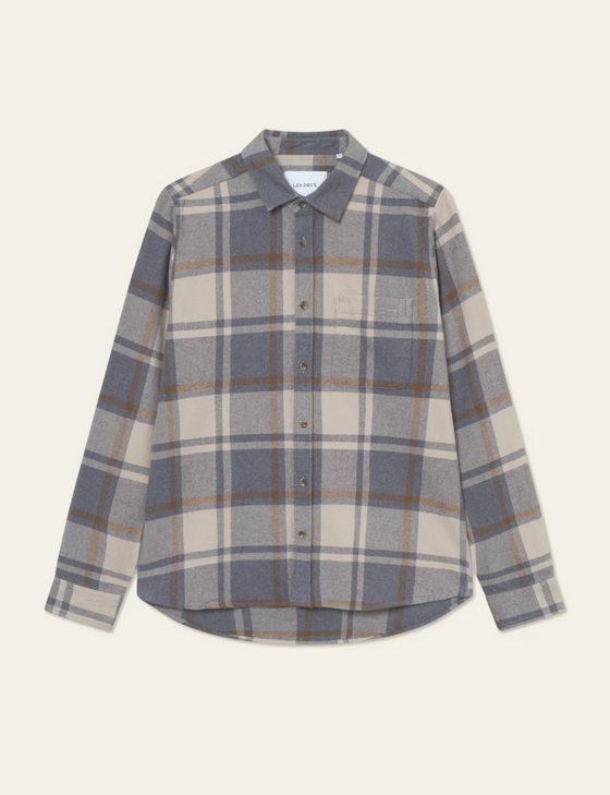 JEREMY FLANNEL CHECK SHIRT GREY (320)