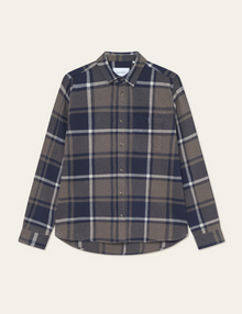  JEREMY FLANNEL CHECK SHIRT NAVY (460)