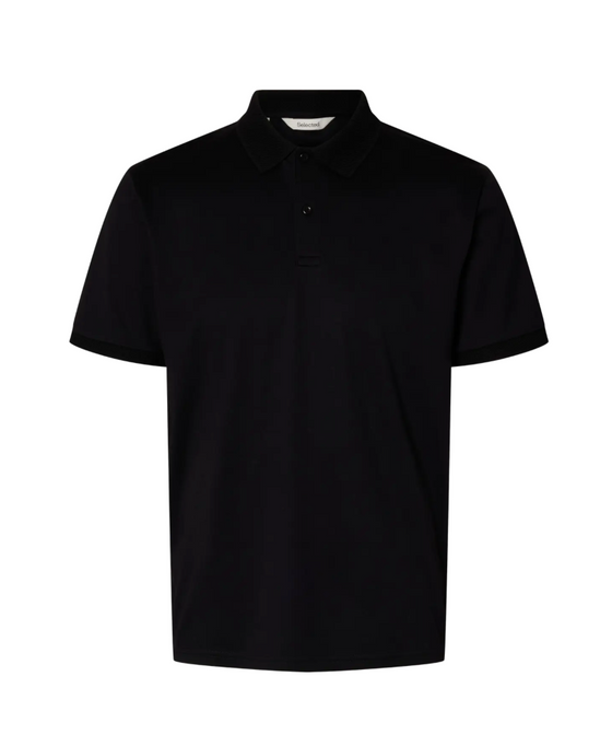 FAVE SS POLO BLACK BUTTON