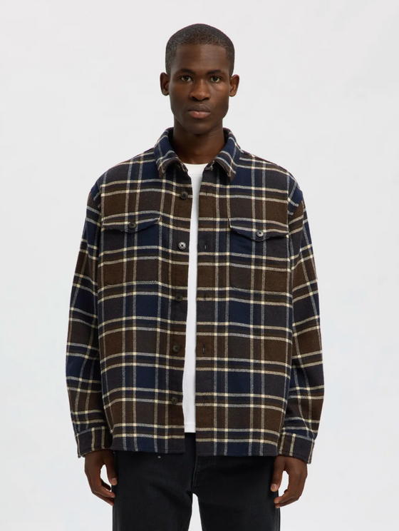 PABLO WOOL BLEND OVERSHIRT BROWN MELANGE