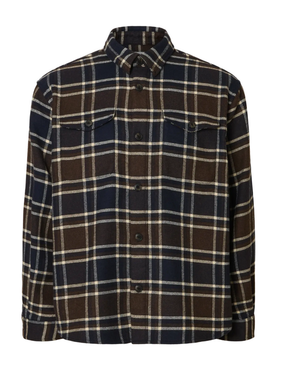 PABLO WOOL BLEND OVERSHIRT BROWN MELANGE