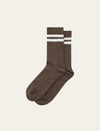 STRIPED MELANGE SOCKS SLATE BROWN