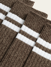 STRIPED MELANGE SOCKS SLATE BROWN