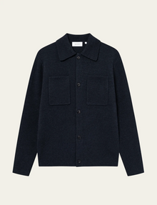  FISCHER MILANO KNIT OVERSHIRT NAVY