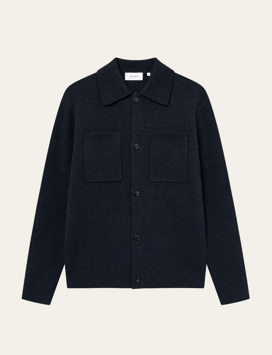 FISCHER MILANO KNIT OVERSHIRT NAVY