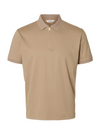 FAVE ZIP COLLAR S/S POLO SAVANNAH TAN