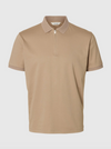 FAVE ZIP COLLAR S/S POLO SAVANNAH TAN