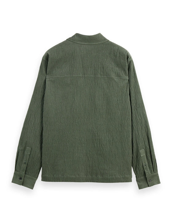 1/2 ZIP CORDUROY SHIRT GREEN