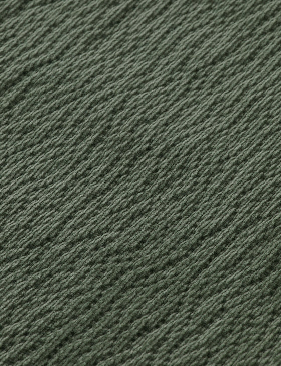 1/2 ZIP CORDUROY SHIRT GREEN