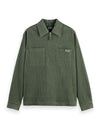1/2 ZIP CORDUROY SHIRT GREEN