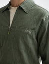 1/2 ZIP CORDUROY SHIRT GREEN