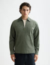 1/2 ZIP CORDUROY SHIRT GREEN