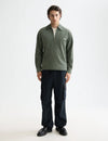 1/2 ZIP CORDUROY SHIRT GREEN