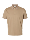 FAVE ZIP COLLAR S/S POLO SAVANNAH TAN
