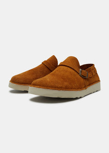  CORSO REVERSE TUMBLED MONK STRAP SHOE CHESTNUT