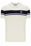 YOUNG LINE STRIPE POLO GARDENIA / MARITIME 130