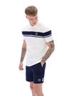 YOUNG LINE STRIPE POLO GARDENIA / MARITIME 130