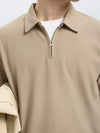 PLISSE 1/2 ZIP POLO CASHMERE