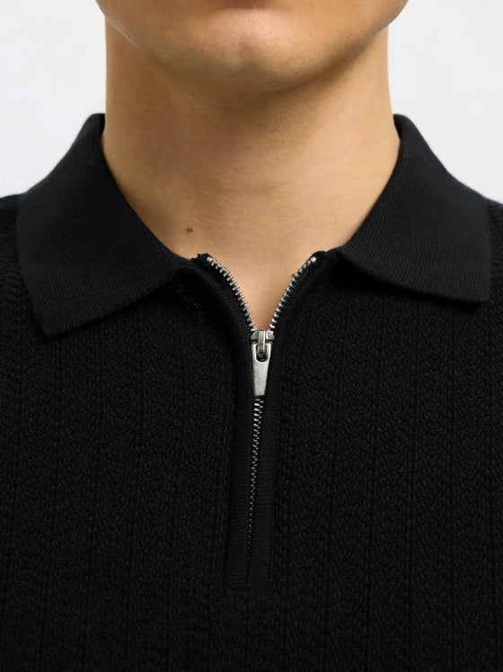 CRAN STRUCTURE ZIP POLO BLACK