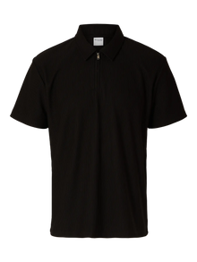  PLISSE 1/2 ZIP POLO BLACK